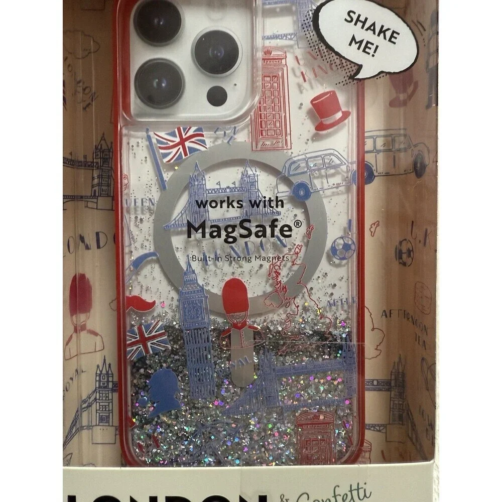 iPhone 14 Pro Max Case London Liquid Glitter Magnetic Case MagSafe New